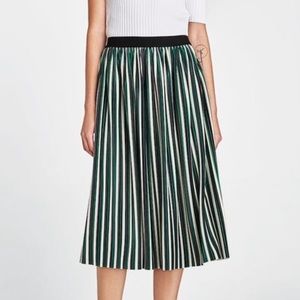 ZARA Micro-Pleated Velvet Skirt